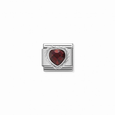 Nomination Silver Red CZ Stone Heart Composable Charm